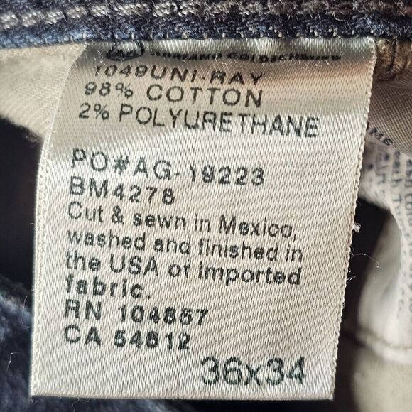 Adriano Goldschmied Jeans Mens 36x34 Black Denim Protege Straight Leg dark - Picture 9 of 13